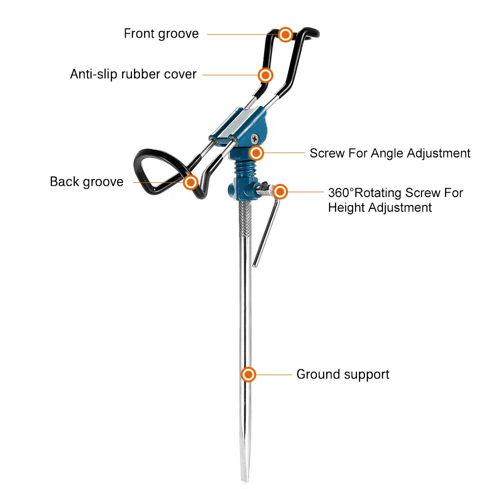 Регулируемый держатель для удочки спиннинга вставка заземления поддержка
