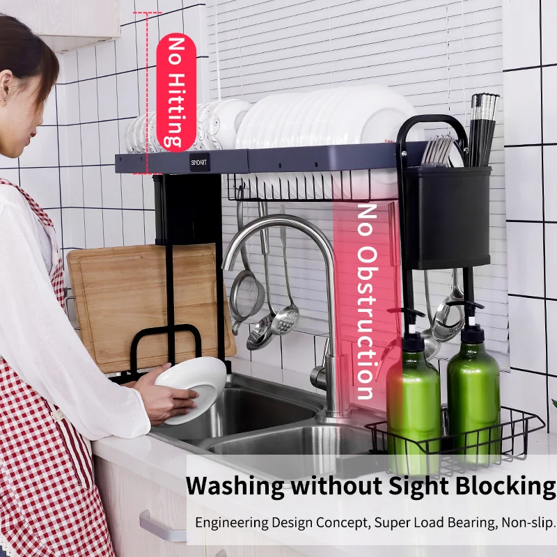 Бытовая кухонная стойка из нержавеющей стали для сушки посуды полка на раковине