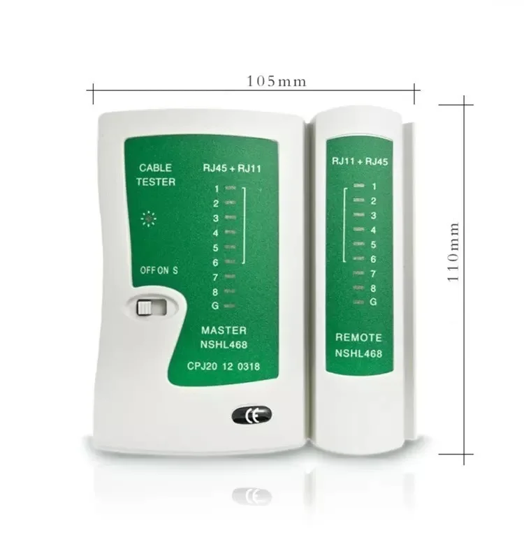 

2PCS RJ45 RJ11 RJ12 CAT5 UTP Network LAN Cable Tester High Quality Networking Tool Retail NSHL468 Wholesale fast shipping