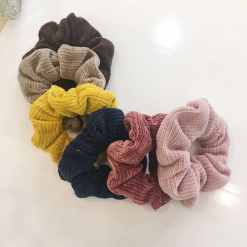Модные трикотажные резинки для волос женщин и девушек эластичные вязаные