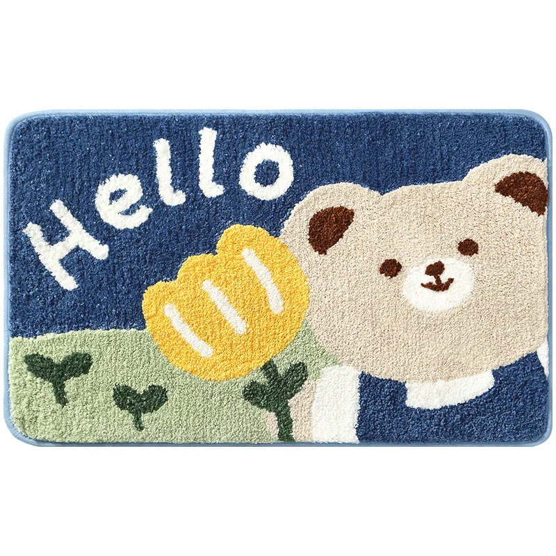 

Edamame New Cartoon Bathroom Non-slip Floor Rug Carpet Home Plush Bathroom Floor Mat Bedroom Door Mat