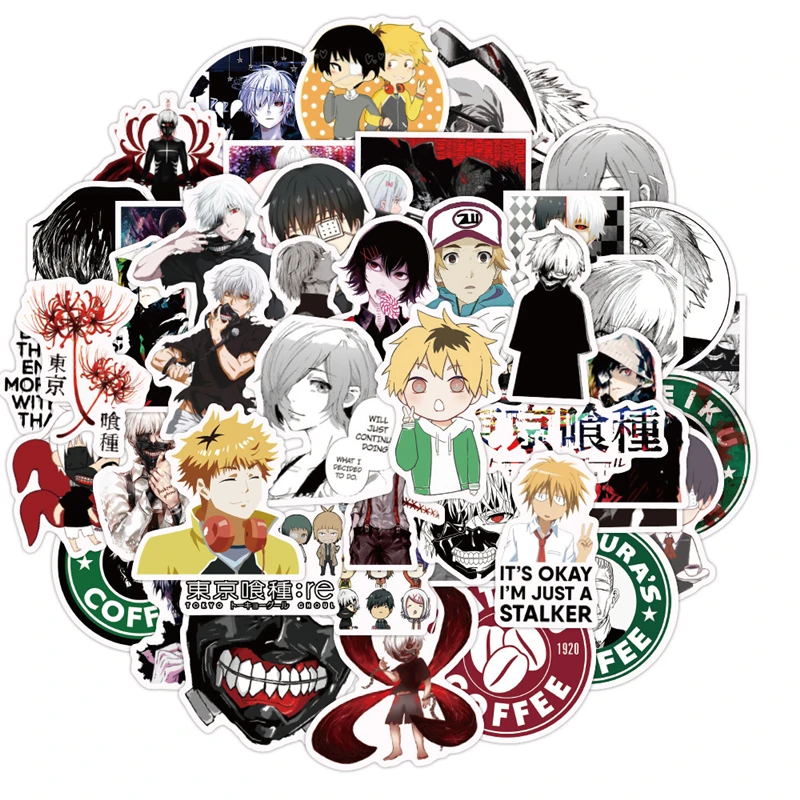 10 Buah/Pack Jepang Anime Tokyo Ghoul Stiker untuk Kulkas Mobil Helm DIY Hadiah Kotak Notebook Sepeda Gitar Skate Bagasi Dll