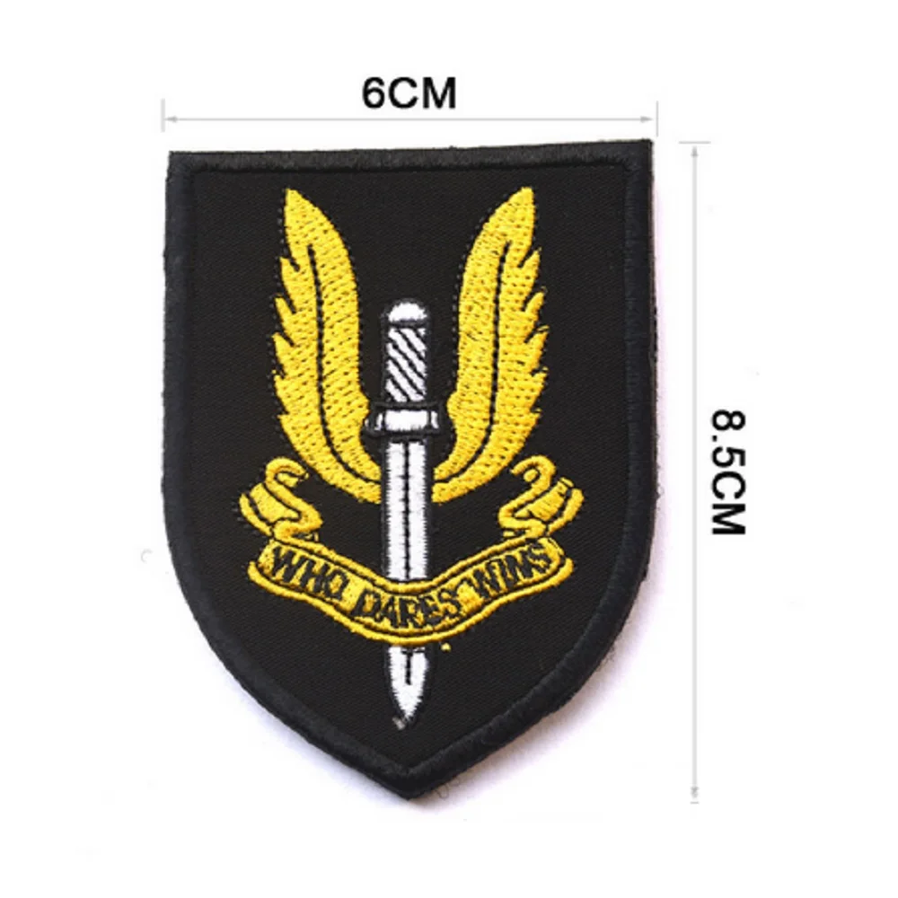 SAS EMBROIDERY 2 UKSF Великобритания специальная воздушная служба Британский спецназ SAS патч кто осмелится выиграть Вышитая эмблема патч значок - Цвет: SAS EMBROIDERY 2