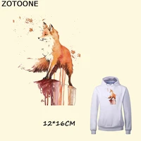 zotoone pyrography 1817 cm warm cartoon fox thermal transfer ironing stickers iron on patches for clothes washable appliques e