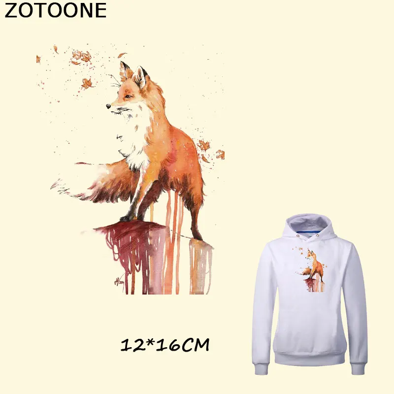 ZOTOONE пирография 18*17 см теплые Мультяшные лисы термотрансферные Стикеры для