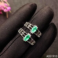 kjjeaxcmy boutique jewelry 925 sterling silver inlaid natural emerald female ring support detection popular