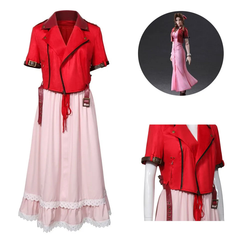 

Final Fantasy VII Remake Косплэй Айрис Гейнсборо розовое платье костюм игра Для женщин классический костюм для Хэллоуина