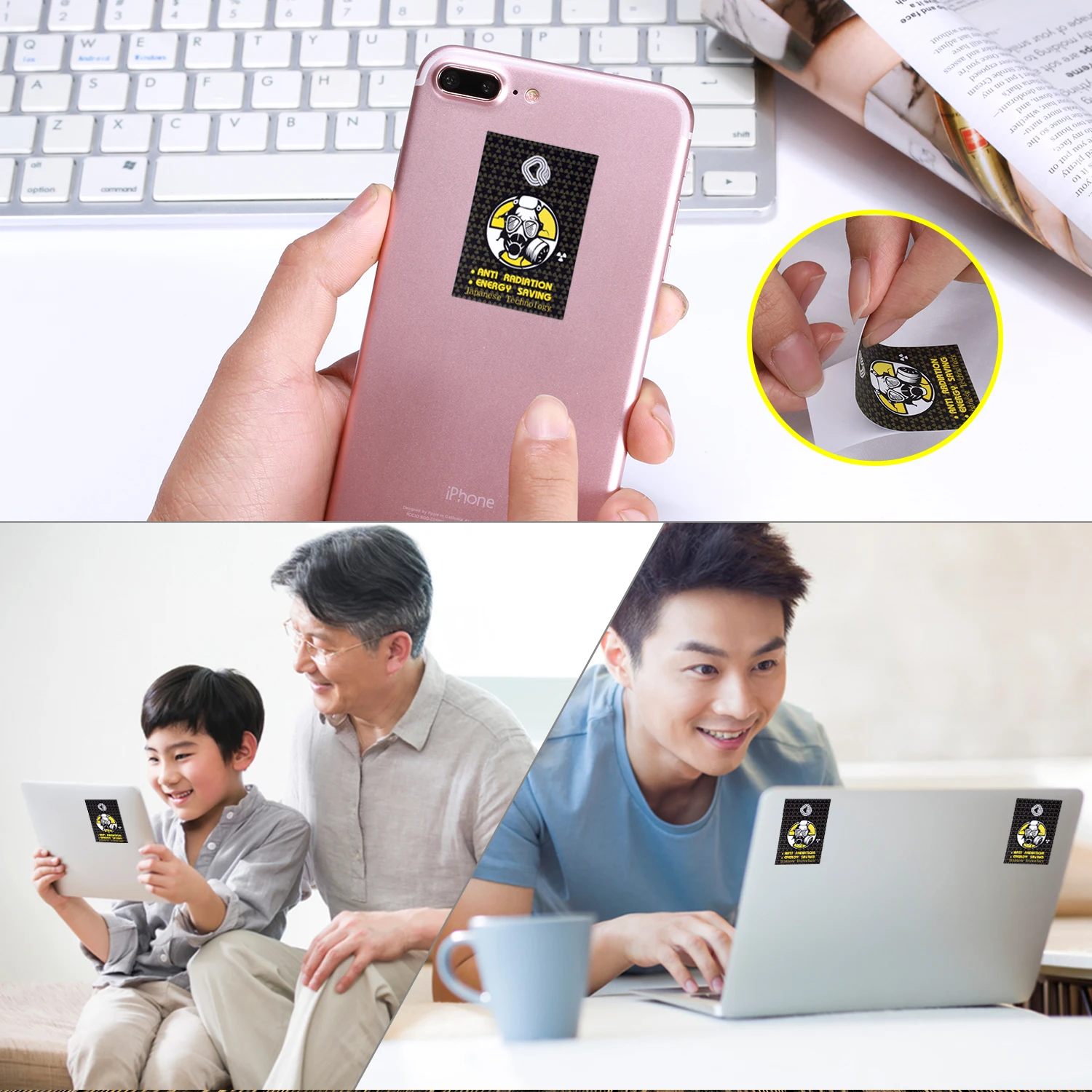 Высококачественная наклейка для защиты здоровья от излучения с ионами 3000 куб. См