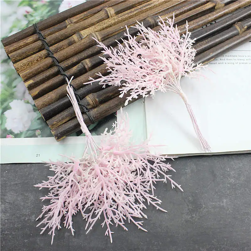 pink 10 пьезы растений искусственно баратас хохас де Navidad jarrones para Decoracion del hogar Accesorios nupciales de la boda de - Color: pink