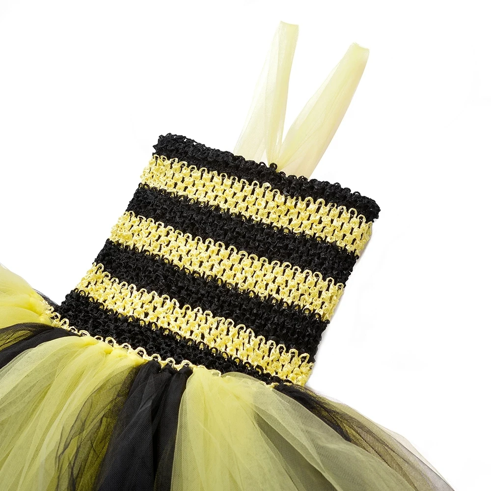 1 комплект платье-пачка для девочек с Пчелой желтое черное крыльями цветочным