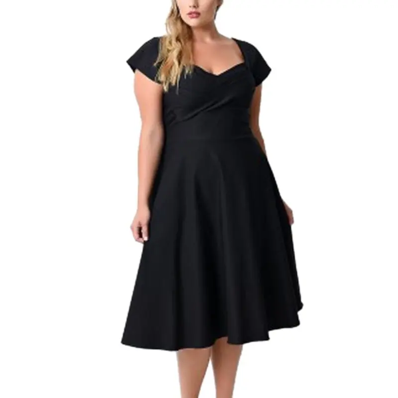 Женское платье большого размера Vestidos вечерние летние элегантные женские черные