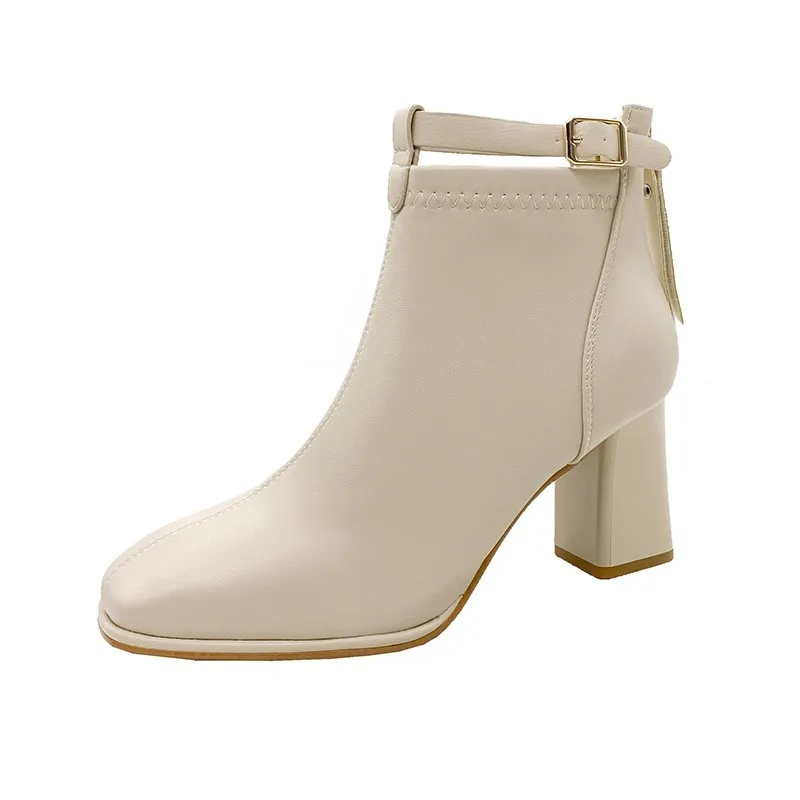 Women's ankle boots 2022 fashion boots women autumn and winter pointed high heels zipper women shoes short boots women Botas Muj