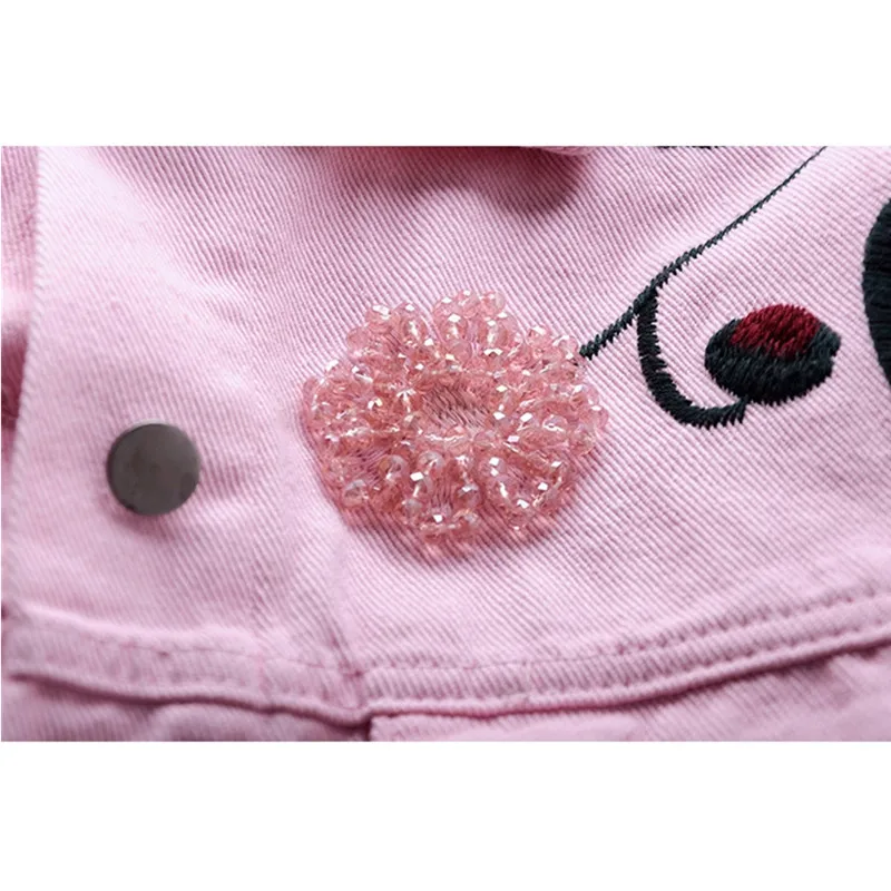 

2021 Spring Autumn Handwork Beading Embroidery Denim Jacket Women Coat Slim Bat Sleeve Short Jeans Jacket Female Outerwear Mujer