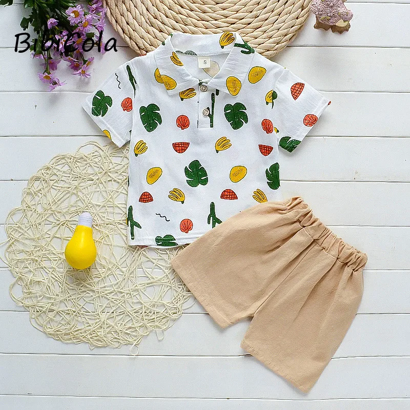 

Baby Summer Clothes Set Beach Sets fashion Cotton Shirt + Shorts, Tracksuit 2pcs infant newborn boys tracksuit set