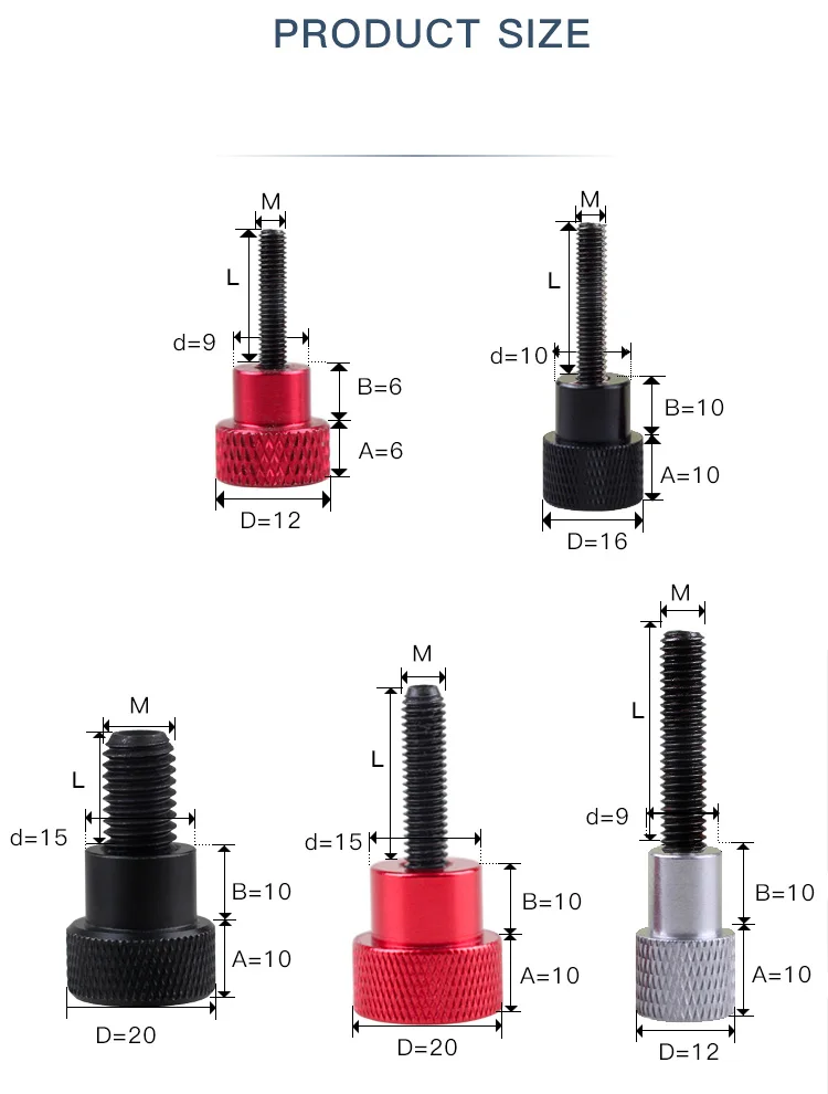 Ручка из алюминиевого сплава M6 с большой головкой ручка большим шагом