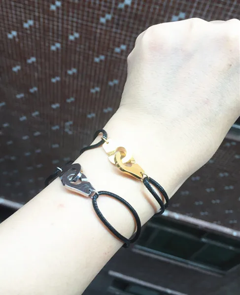 Новая Франция Регулируемый завязанный Парные браслеты браслет Подвеска 925