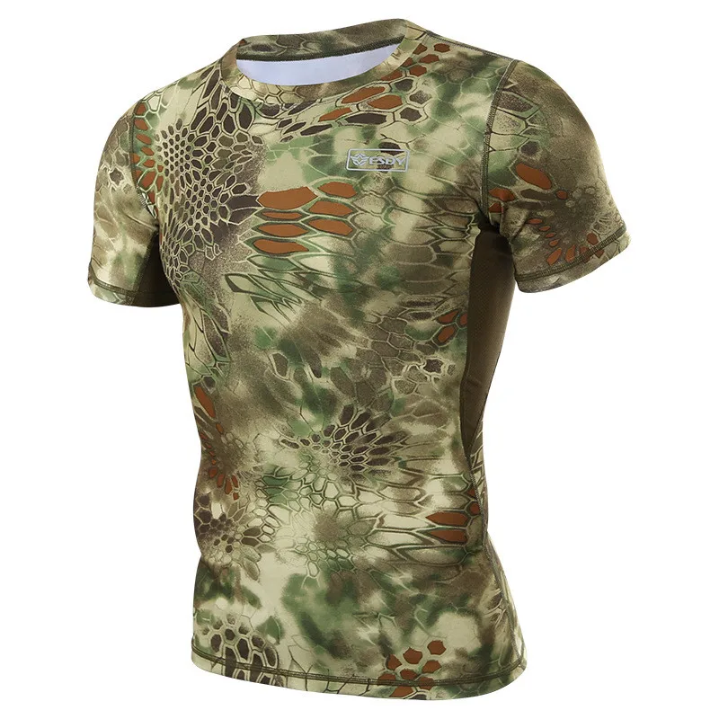 

Summer Military Camouflage T-shirt Men Tactical Army Combat Quick Dry Short Sleeve Camo Clothing Casual O Neck T shirt