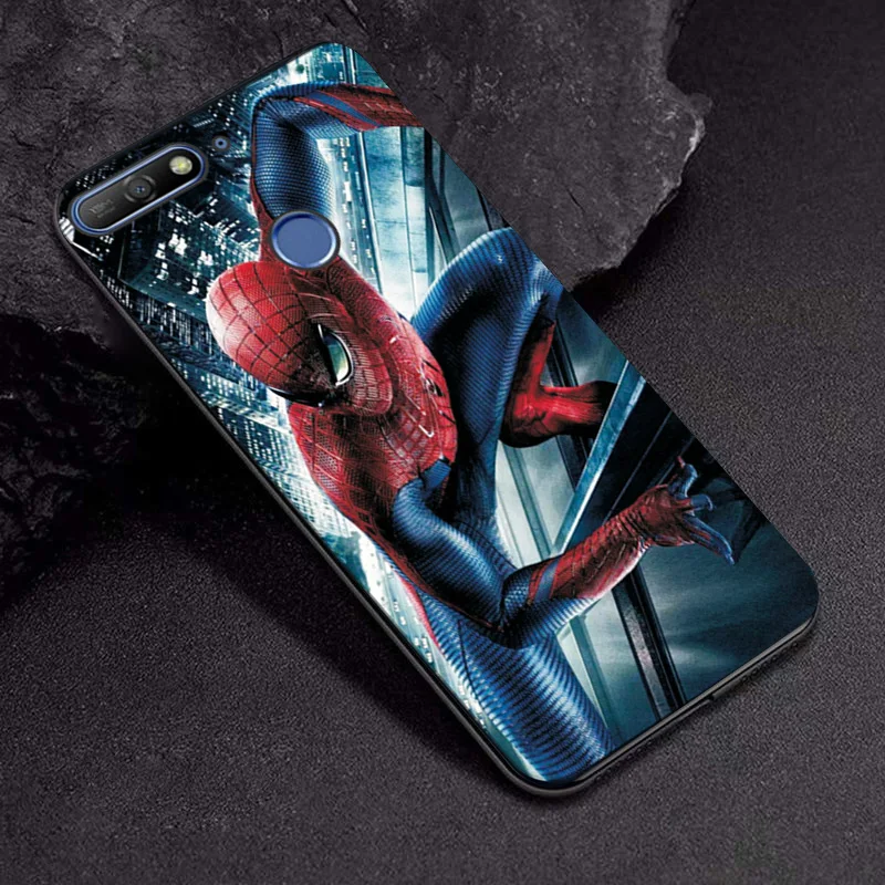 TPUBLK624 Для huawei Honor 7C 8c 8s 8x чехол капитан Марвел Человек-паук черный ТПУ чехол для телефона чехол для huawei Y7 Y6 Y5 Prime Y5 Lite сумка - Цвет: TPUBLK624