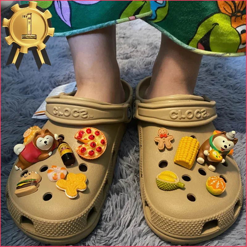 Zuecos adorables de Shiba Inu Croc para niños, niñas y niños, decoración de zapatos, diseño de frutas, Anime