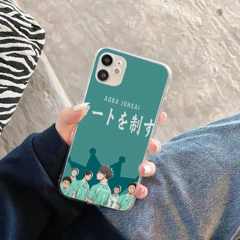 

anime Haikyuu Oikawa Phone Case Transparent for iPhone 11 12 mini pro XS MAX 8 7 6 6S Plus X 5S SE 2020 XR