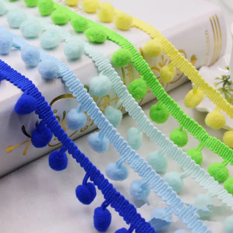 Pom Trim Ball 12mm MINI Pearl Pompom Fringe Ribbon Sewing Lace Kintted Fabric Handmade DIY Craft Accessories 20 Yards | Дом и сад
