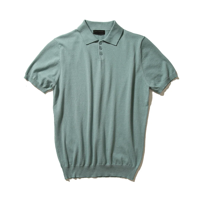 

2021 new men's half sleeve Lapel sweater short sleeve polo sweater men's Paul collar sweater j6037