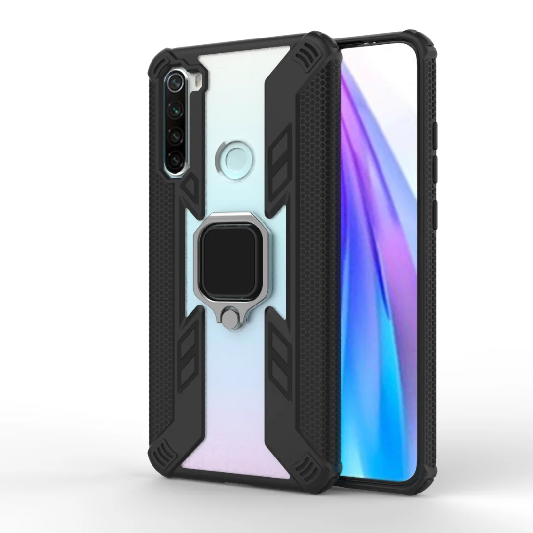 Чехол для Xiaomi Redmi Note 8T Жесткий из поликарбоната с подставкой и кольцом