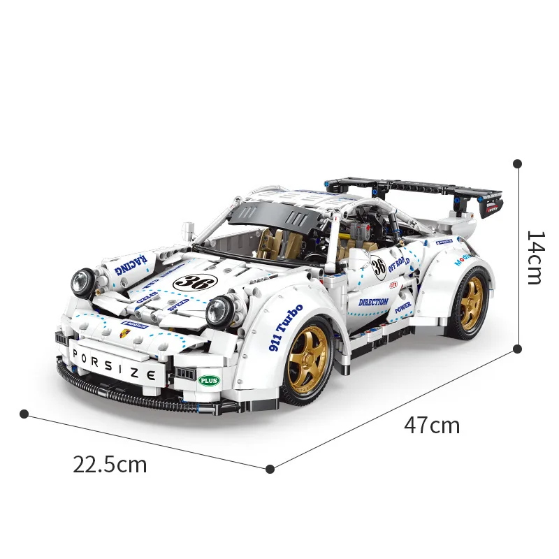 

IN STOCK QC016 High-Tech Car Toys The Widebody Super Race Car Model Assembly Building Blocks Electric Bricks Kids Christmas Gift