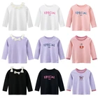 Детская Хлопковая футболка с длинным рукавом, с мультяшным принтом