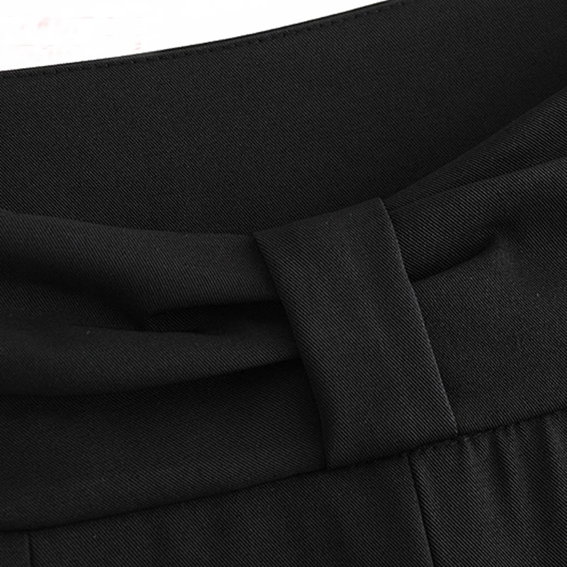 

2021 Women Fashion Black Loose Harm Pants Long Trousers Side Zipper Female Pants