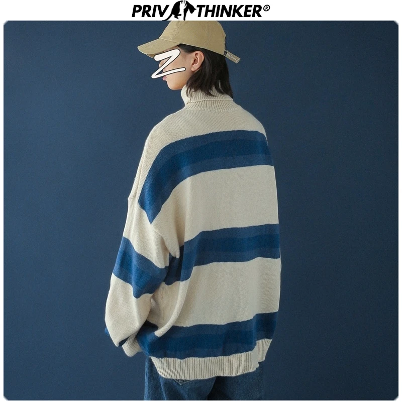 Privathinker женские полосатые пуловеры на осень и зиму свитер с высоким воротом