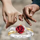 Кольцо женское золотое с листьями и красной розой, горячая Распродажа, 2020