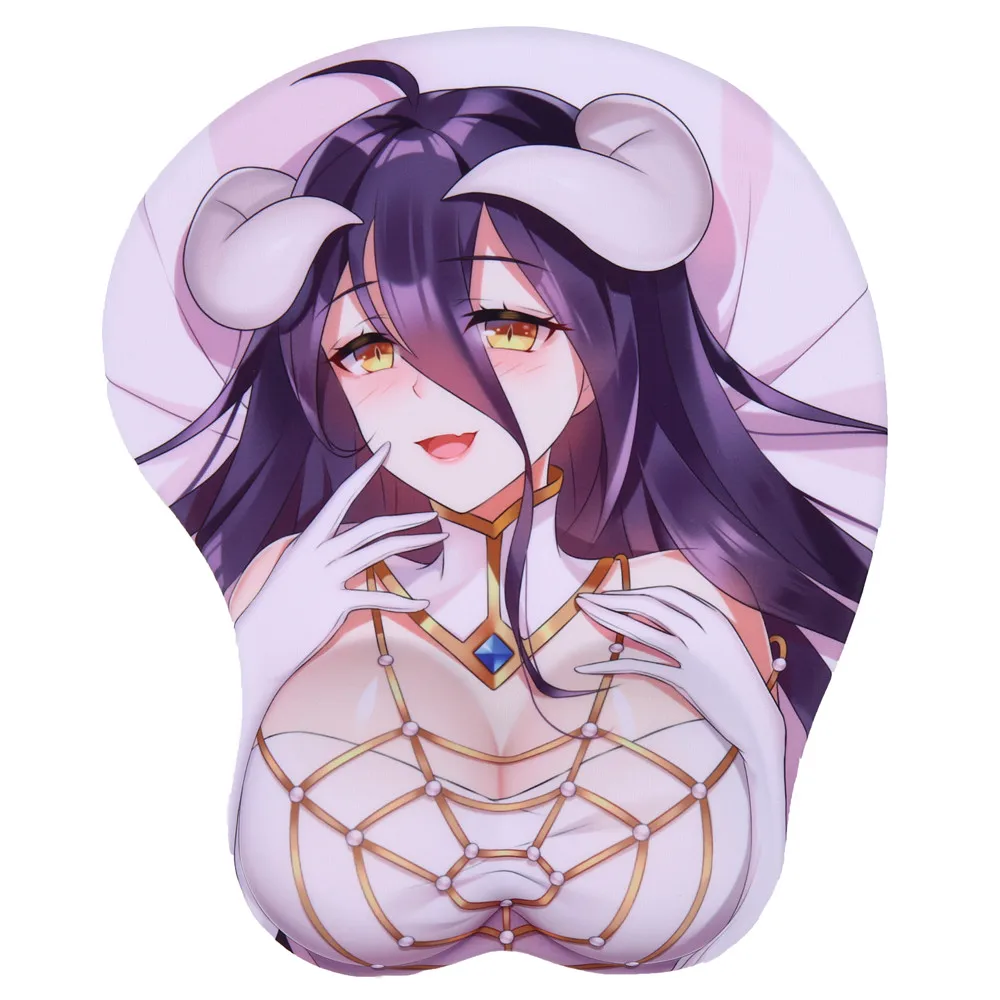 Overlord Albedo аниме 3D коврик для мыши с гелевой поддержкой запястья|Коврики мышей| |