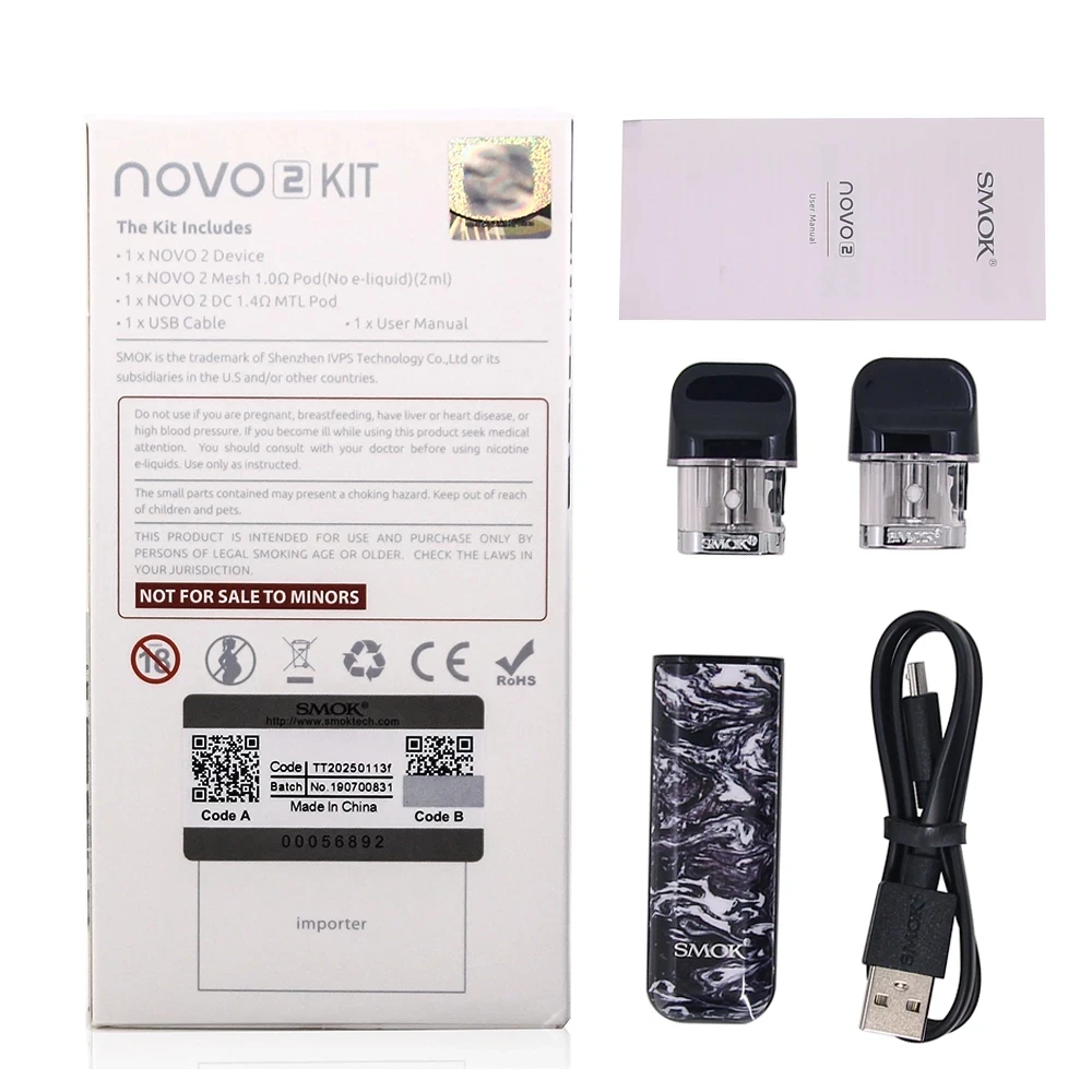 Набор для вейпа SMOK Novo 2 электронная сигарета аккумулятор 800 мАч картридж мл VS 4 Nord |