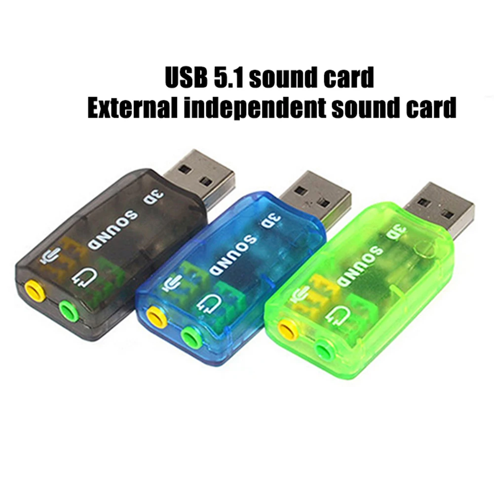 5 1 каналов 3D внешняя USB Аудио Звуковая карта Микрофон адаптер 3 мм разъем