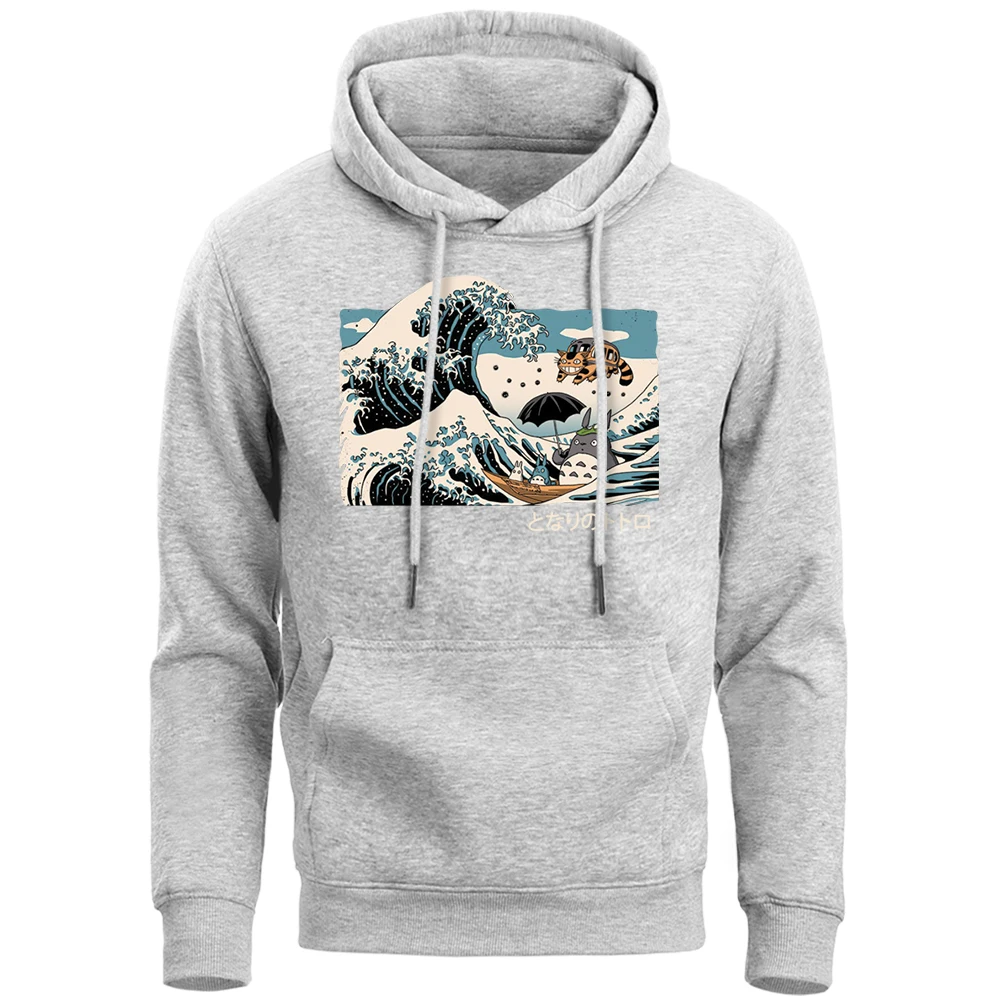 Большая Ретро волна и Тоторо Аниме Толстовка с капюшоном японская эстетика Harajuku