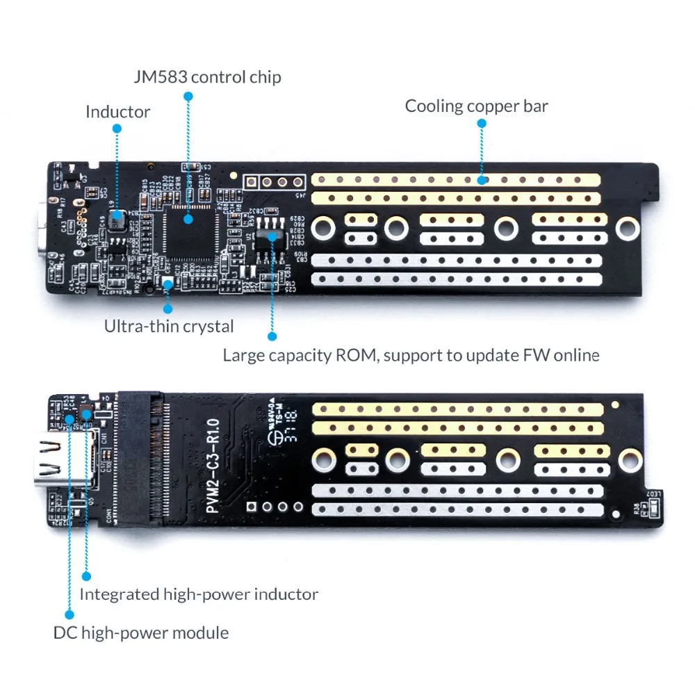 ORICO NVME M.2 корпус SSD из алюминиевого сплава Тип C USB 3,1 Поддержка 10 Гбит/с UASP M.2 USB NVME корпус алюминиевый жесткий диск коробка