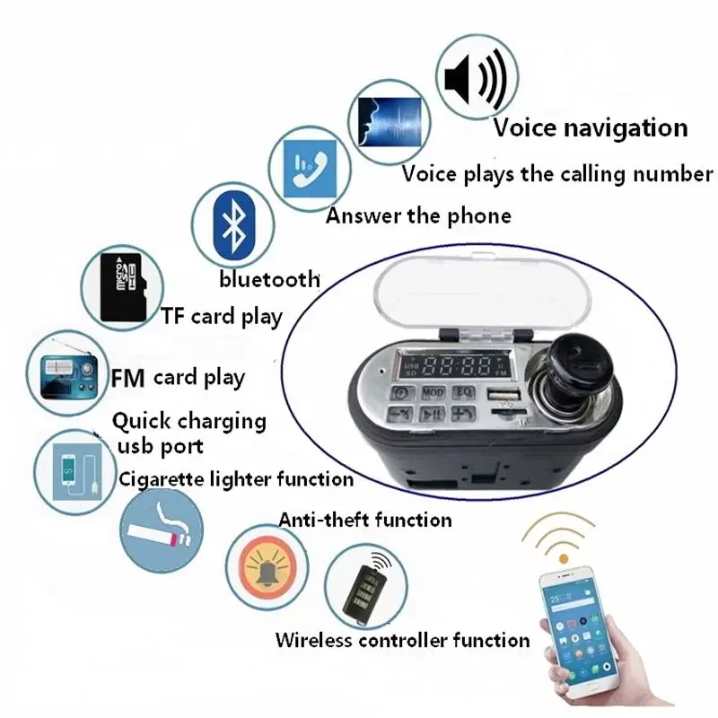 Система звуковой сигнализации для мотоциклов 12 В bluetooth стереоколонки FM радио MP3