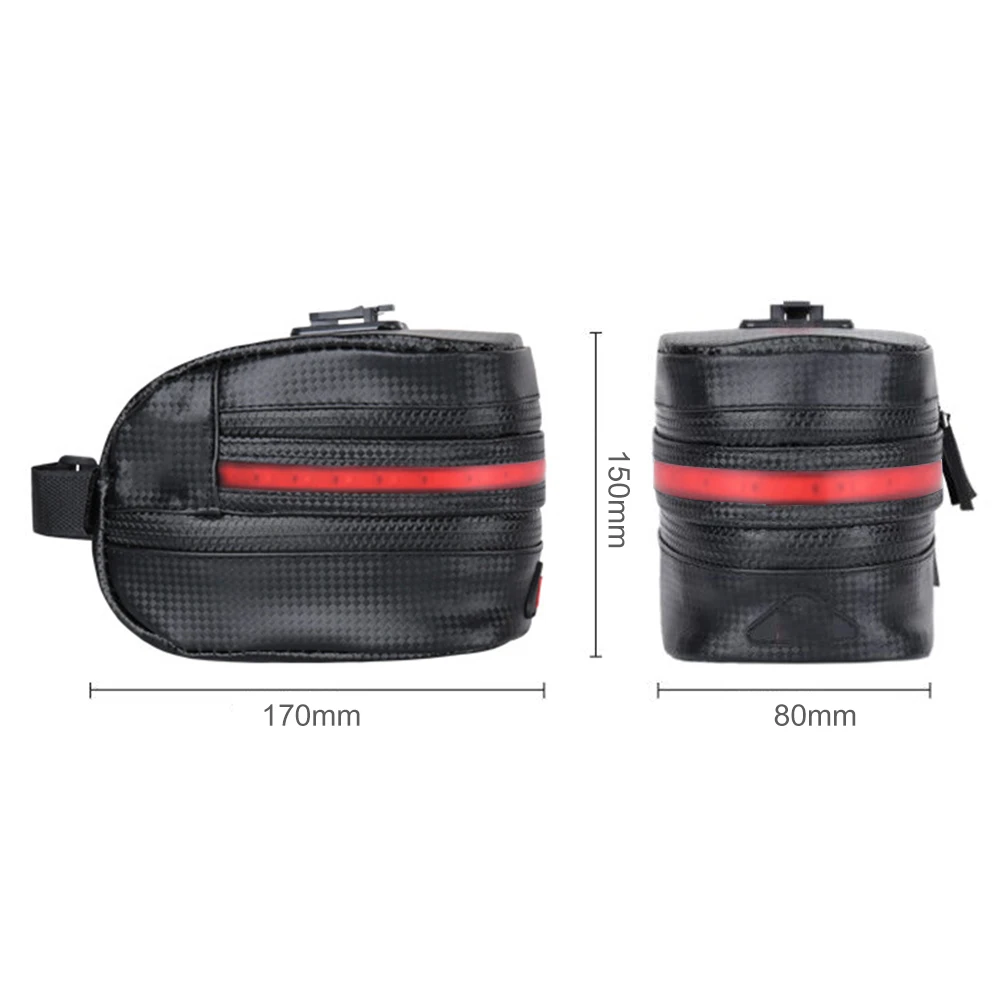 

Rainproof Bicycle Bag with LED Light Shockproof Bike Saddle Bag For Refletive Rear Large Capatity Seatpost MTB Bike Bag
