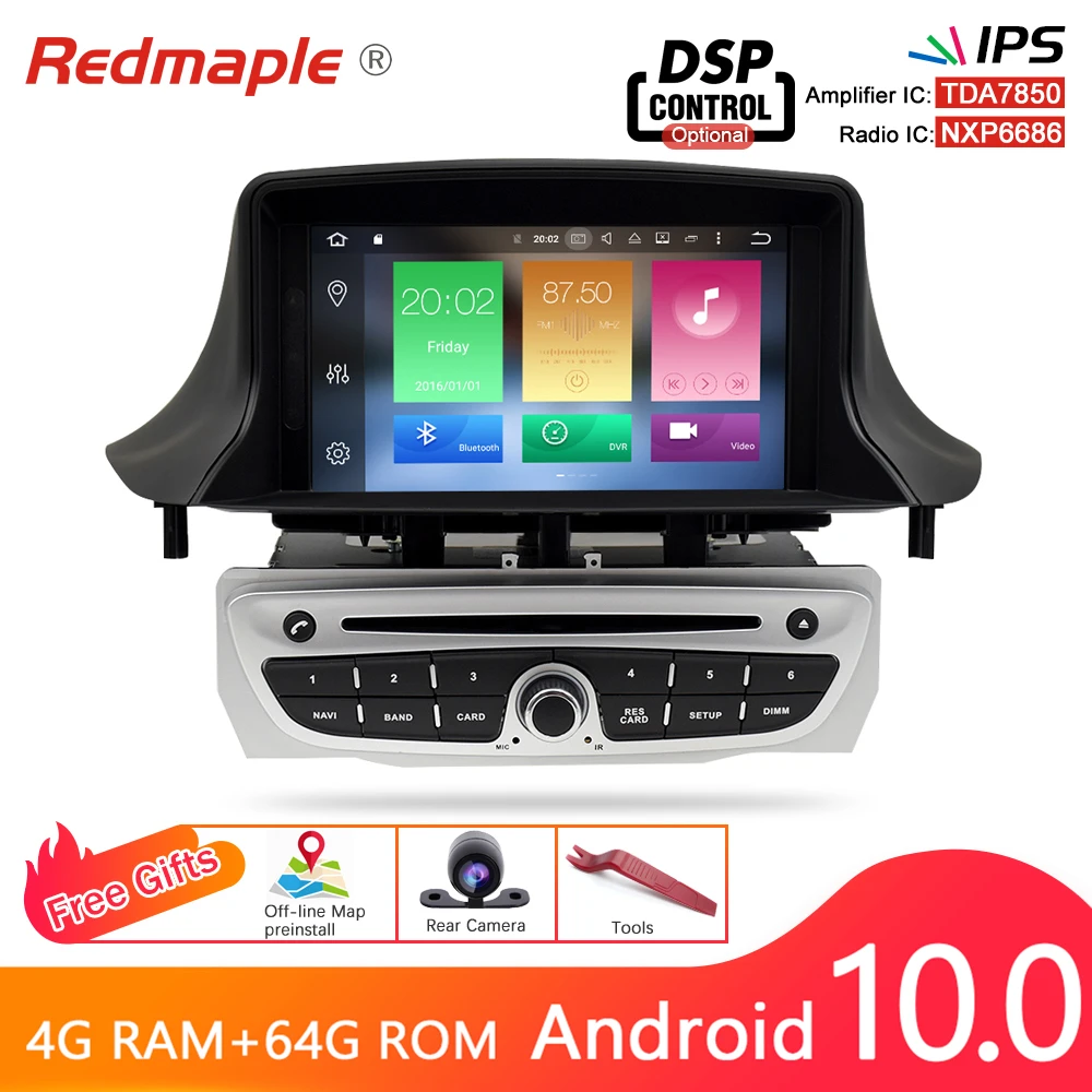 Автомагнитола с IPS экраном Android 10 0 DVD плеером мультимедийным стереозвуком для Renault