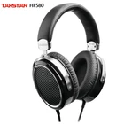 Плоские наушники Takstar HF 580HF580 Hi-Fi, сверхбольшая плоская диафрагма, низкое искажение, мощные LF full MF, прозрачные HF