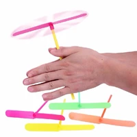 novelty plastic bamboo dragonfly propeller toy children hand push fly disk toy outdoor classic toy kid gift