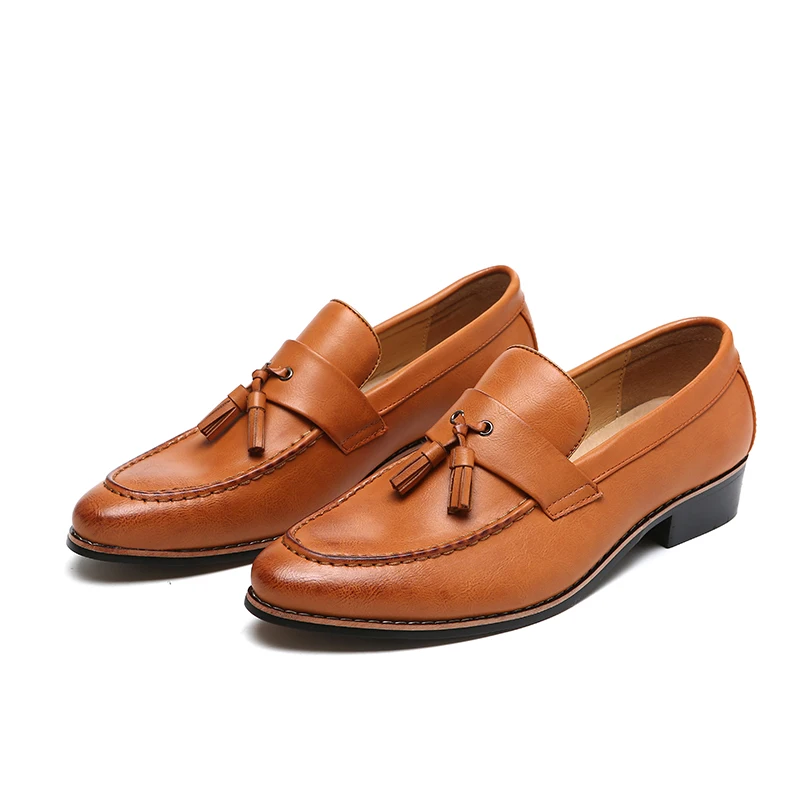 38-48 мужские лоферы из кожи с кисточками Роскошные брендовые модные дизайнерские