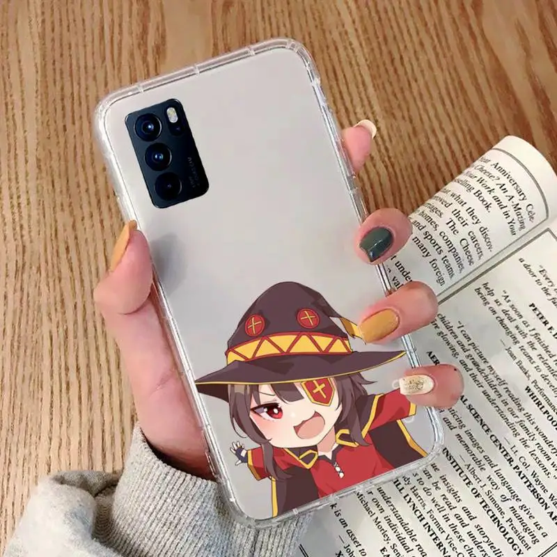 

Konosuba Megumin cute girl Phone Case Transparent For OPPO RENO 2 5 Z PRO GTneo REALME Q2 GT 11 FINDX 2 PRO RealmeV 3 5 K7X