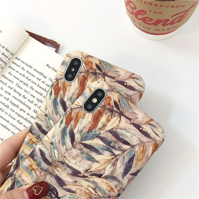 Винтажный чехол для телефона с акварельными цветочными листьями iphone XR Жесткий
