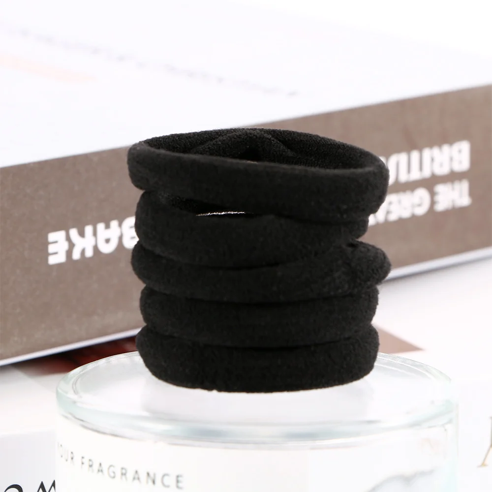 

10 Pcs Black Girls Elastic Seamless Hair Ties Band Rope Ponytail Hair Rope Women Girl Fashion Elastic Hair Accessories