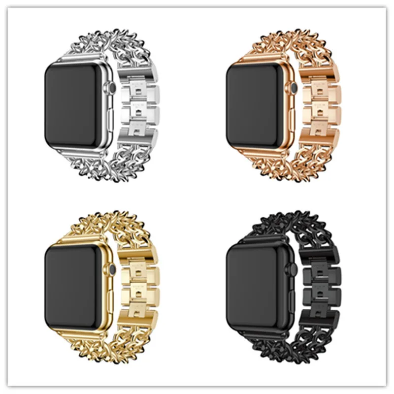 38/42 мм Нержавеющая сталь ремешок металлические браслеты с пряжкой ссылка