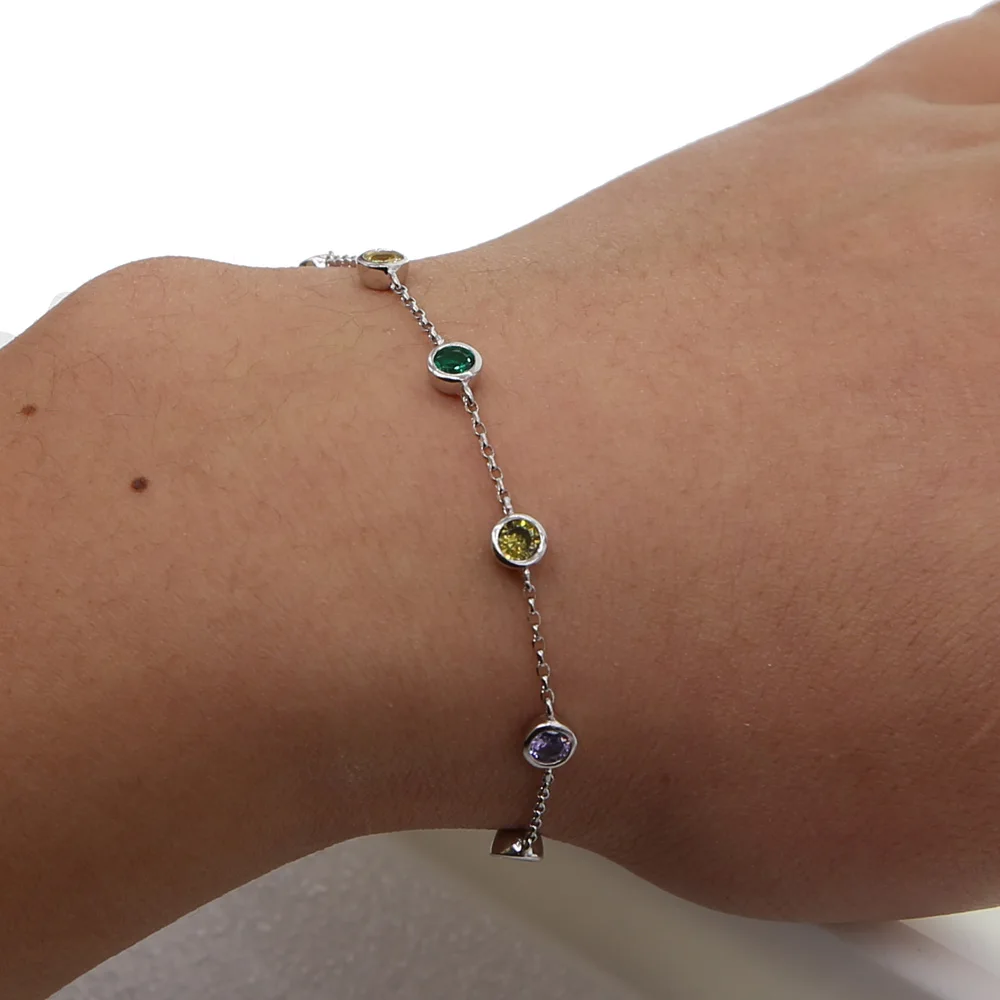 Новый серебряный цвет многоцветный кубический цирконий Блестящий цветной