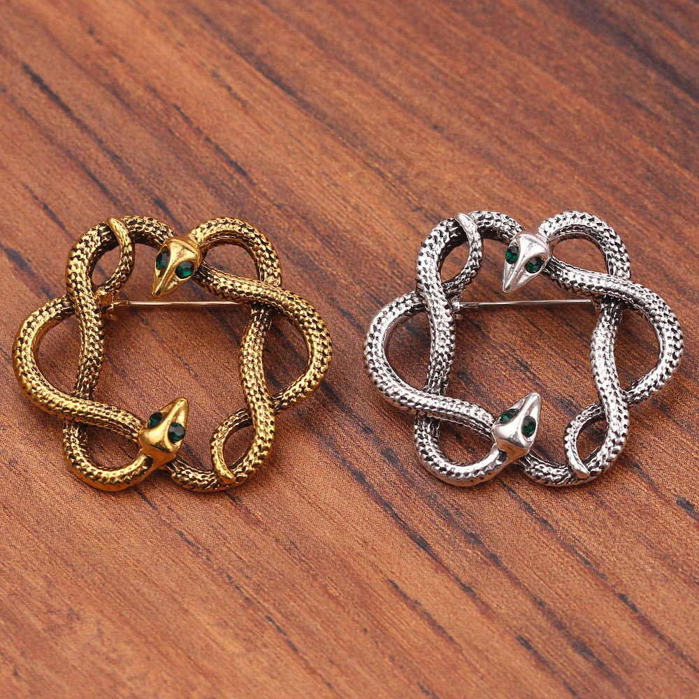 Брошь в виде змеи золото серебро ретро аксессуары Женская игла подарок с