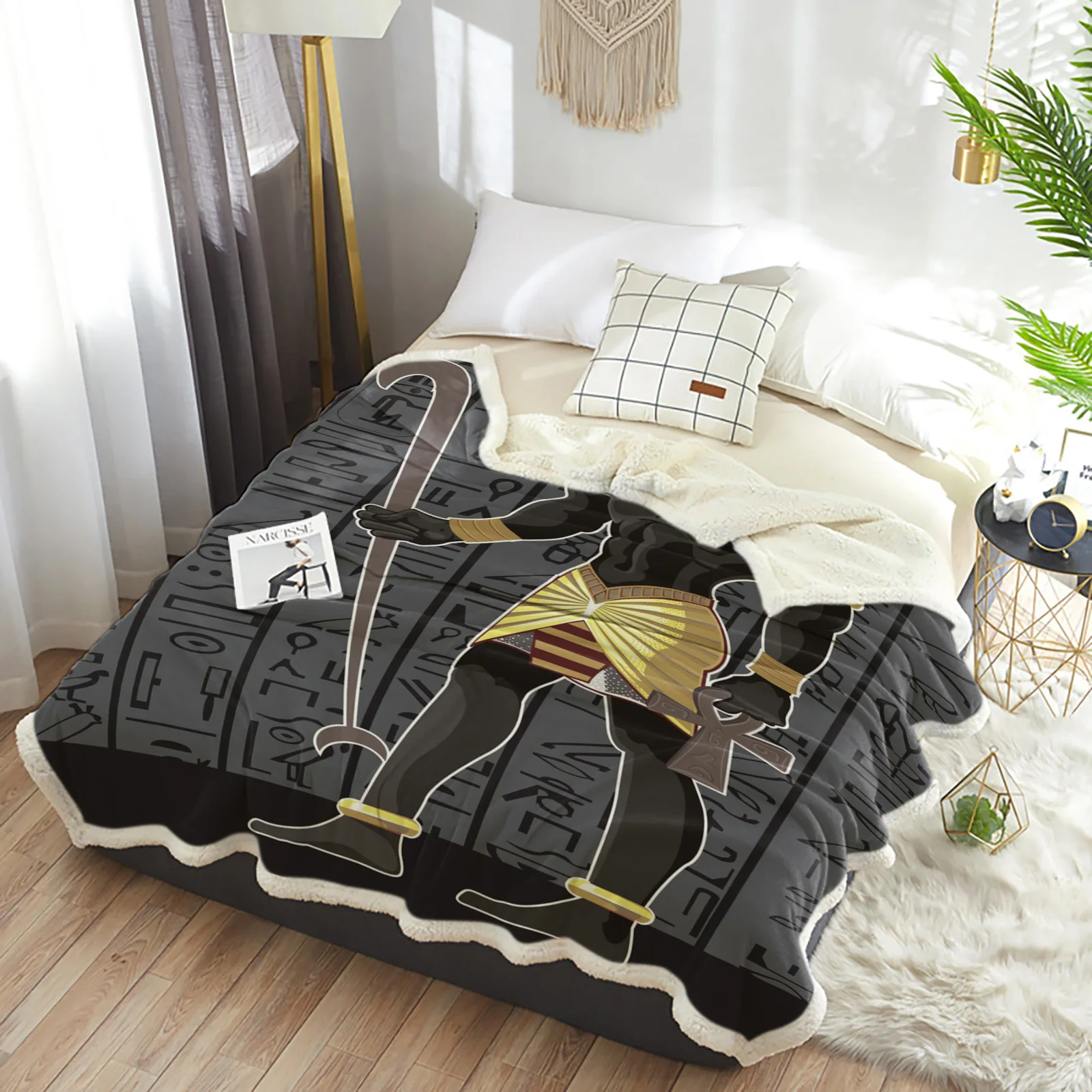 

Egypt Africa Art Ancient Throw Blanket Winter Warm Fleece Blankets and Throws Blankets for Beds Cashmere Bedspreads